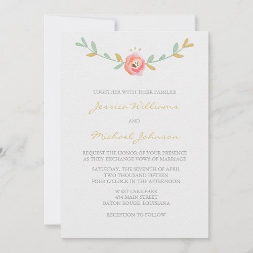 Watercolor Flowers Wedding Invitations