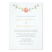 Watercolor Flowers Wedding Invitations