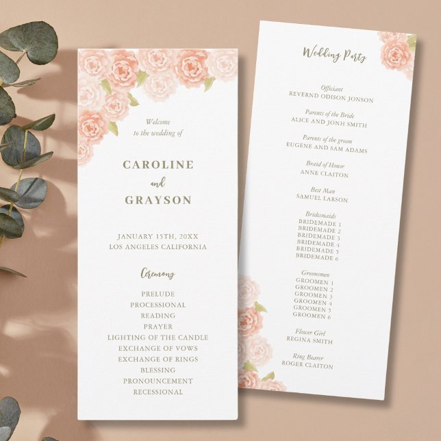 WATERCOLOR FLOWERS WEDDING PROGRAM (Creator Uploaded)