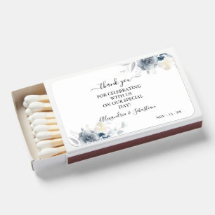 Watercolor Flowers Wedding Thank You Matchboxes