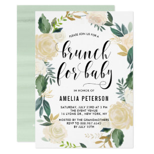 Gold Brunch 5x7 Baby Shower Invitations Zazzle Gold Brunch 5x7 Baby Shower Invitations Zazzle