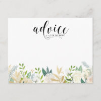 Watercolor Flowers with Gold Foil Advice Card