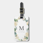 Watercolor Flowers with Gold Foil Glitter Monogram