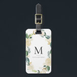 Watercolor Flowers with Gold Foil Glitter Monogram Luggage Tag<br><div class="desc">Elegant and feminine luggage tag featuring watercolor flowers with faux gold foil and faux gold glitter accents.</div>