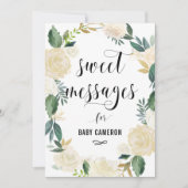 Watercolor Flowers with Gold Glitter Baby Messages (Front)