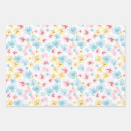 Watercolor Flowers  Wrapping Paper Sheets