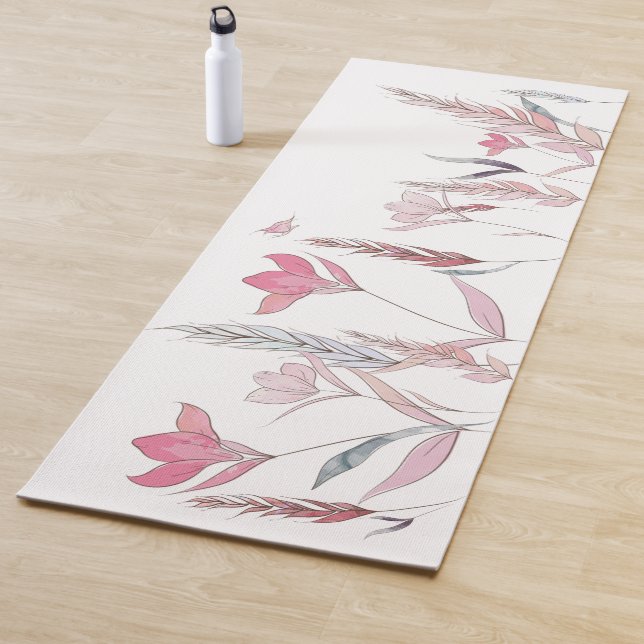 Watercolor Flowers Yoga Mat – Elegant Floral  (In Situ)