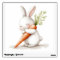 Watercolor Fluffy Bunny Carrot Love 