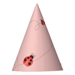Watercolor Fluttering Ladybugs Paper Party Hats