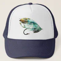 Watercolor Fly Fishing Lure art Trucker Hat