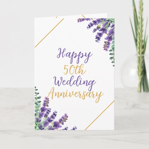 Watercolor Foliage 50th Wedding Anniversary