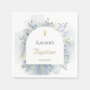 watercolor foliage Baptism Napkins