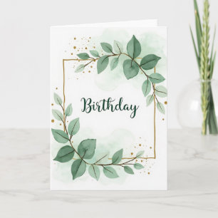 Watercolor Foliage Birthday Card