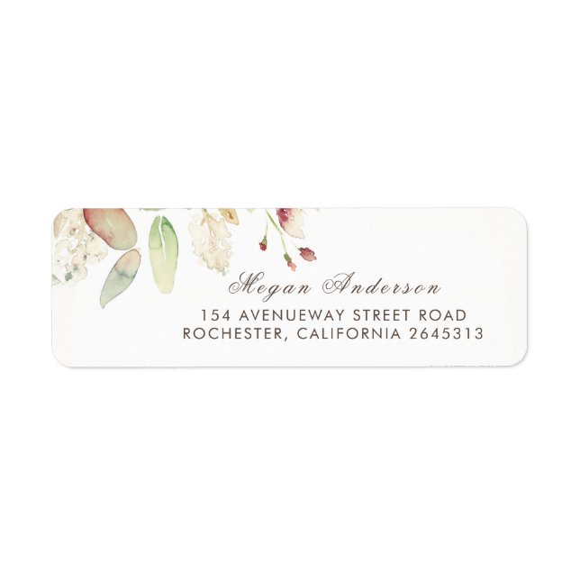 Watercolor Foliage Elegant Wedding Label (Front)