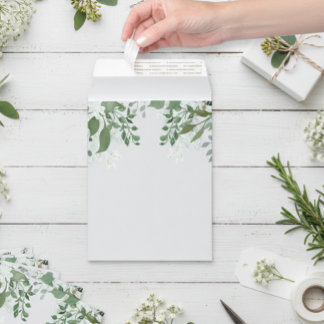 Watercolor Foliage Greenery Leaves Envelope Mailers
