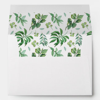 Watercolor Foliage Greenery Wedding Envelope