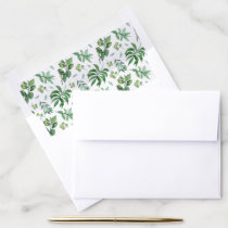 Watercolor Foliage Greenery Wedding Envelope Liner