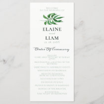 Watercolor Foliage Greenery Wedding Programs