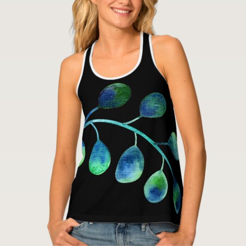 Watercolor Foliage Leaves  Tank Top