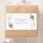 Watercolor foliage, metallic gold etherial modern label<br><div class="desc">Watercolor foliage,  metallic gold etherial modern stylish return address label.</div>