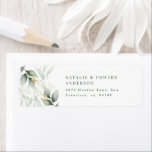 Watercolor foliage, metallic gold etherial modern label<br><div class="desc">Watercolor foliage,  metallic gold etherial modern stylish return address label.</div>