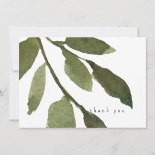 Watercolor Foliage Stem Simple Funeral Thank You