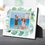 Watercolor Foliage Tabletop Photo Easel Plaque<br><div class="desc">Tabletop plaque with a built-in easel features your favorite photo accented with beautiful watercolor leaves on ANY COLOR BACKGROUND and any color FRAMES to match your photo. CHANGE the date to the current year or you can delete it or add more information. Great as a gift or to display your...</div>