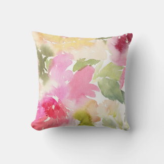 Watercolor Foliage Throw Pillow