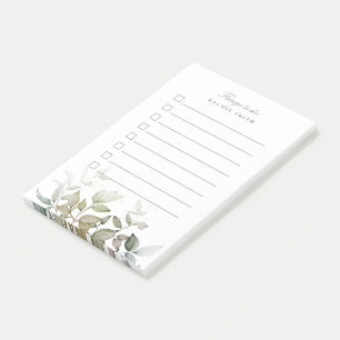 Watercolor foliage to do list post-it notes