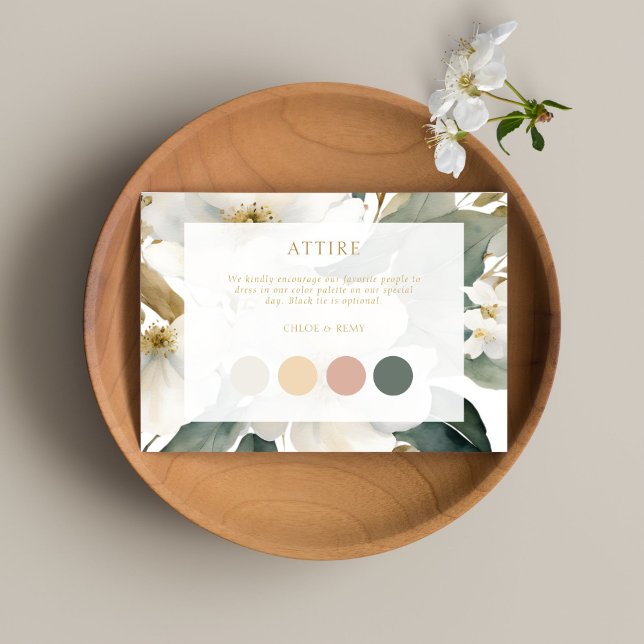Watercolor Foliage Wedding Pastel Attire Card (Creator Uploaded)