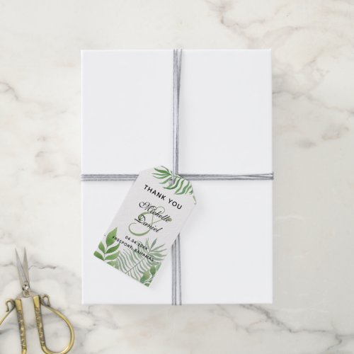 Watercolor Foliage Wedding Thank You Gift Tags