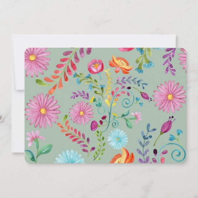 Watercolor Folk Flowers - Customizable (Front)