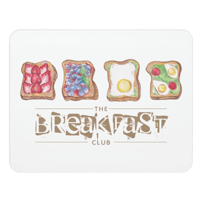 Watercolor Food logo restaurant Business Door Sign (Contemporary Front)