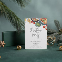 Watercolor Food Pasta Christmas Party