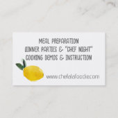 Watercolor food utensils cooking chef catering business card (Back)