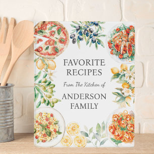 Watercolor Foods Personalized Family Recipe Mini Binder