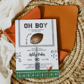 Watercolor Football Baby Shower Invitation