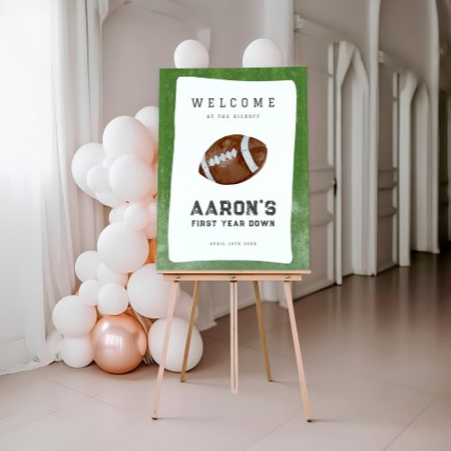 Watercolor Football Birthday Party Welcome Sign