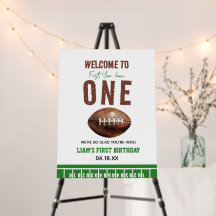 Watercolor Football First Year Down | 1st Birthday