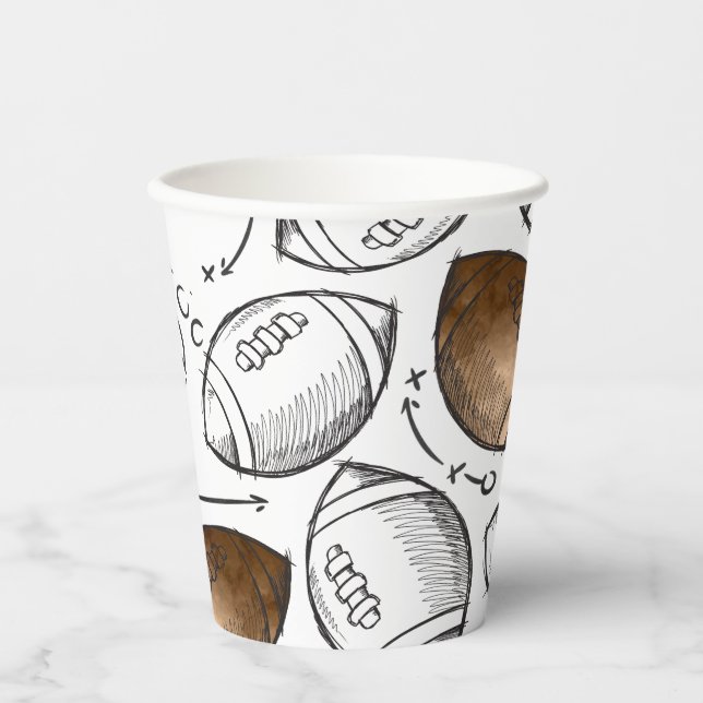 Watercolor Football Party Cups (Front)