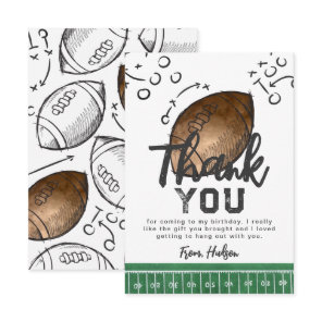 Watercolor Football Thank You Card