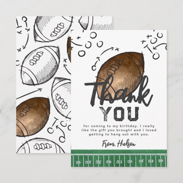 Whaline 24 Pack Fall Football Thank You Cards - Watercolor Autumn Leaves Greeting Cards With Envelopes