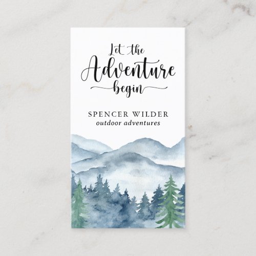 Watercolor Forest Adventure Nature Guide Business Card