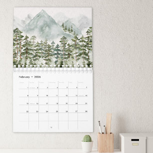 Watercolor Forest and Flower 2027 Calendar