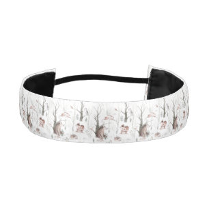 Watercolor Forest Animals Athletic Headband