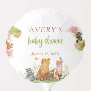 Watercolor Forest Animals Baby Shower Balloons