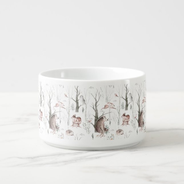 Watercolor Forest Animals Bowl (Center)