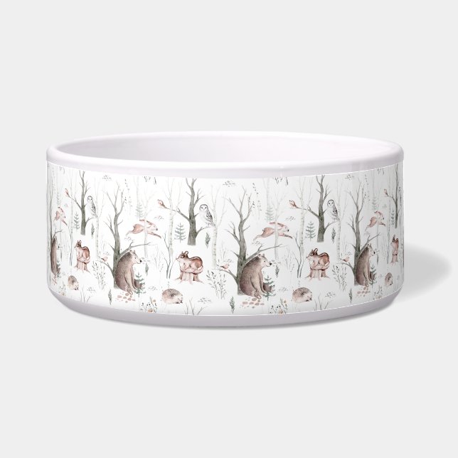 Watercolor Forest Animals Bowl (Front)