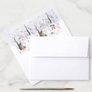 Watercolor Forest Animals Envelope Liner