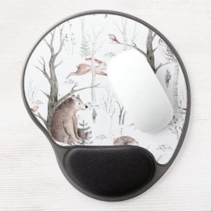 Watercolor Forest Animals Gel Mouse Pad